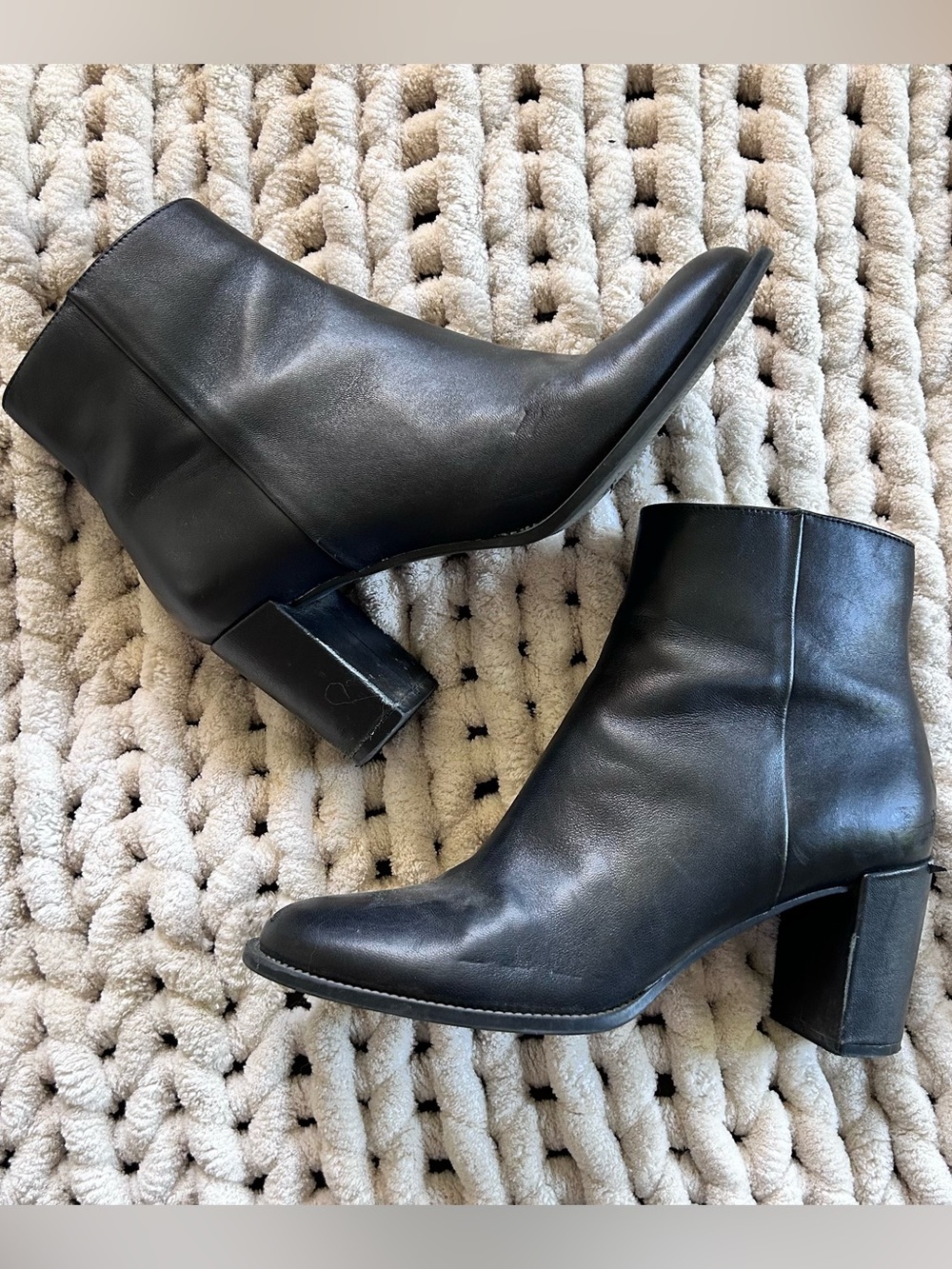 Steve Madden Black Leather Ankle Boots - Women’s 8